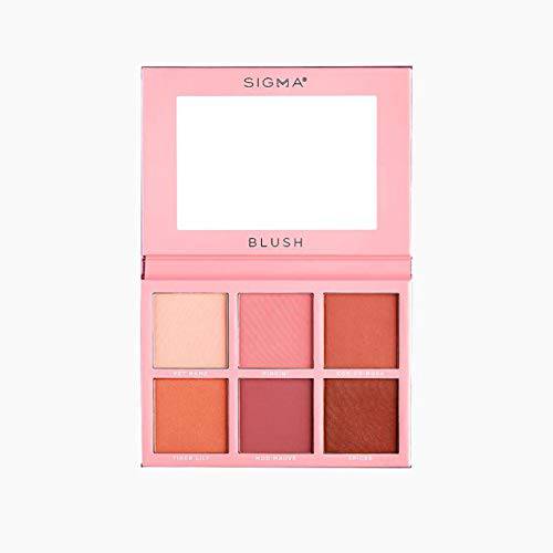 Sigma Beauty Blush Palette - Matte and Shimmer Blush Palette with 6 Hues - Vegan, Buttery Soft Pressed Powder Blush Compact