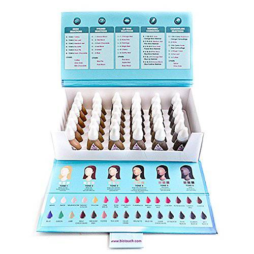 BIOTOUCH Micropigment Pure BROW KIT 36-Bottle Set Pigment Color Permanent Makeup Microblading Supplies Micropigmentation Cosmetic Tattoo Ink Ombre Feathering Hair Stroke 3ml Each