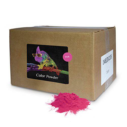 Chameleon Colors Bulk Color Powder, Pink Holi Colored Chalk, 25 Pounds