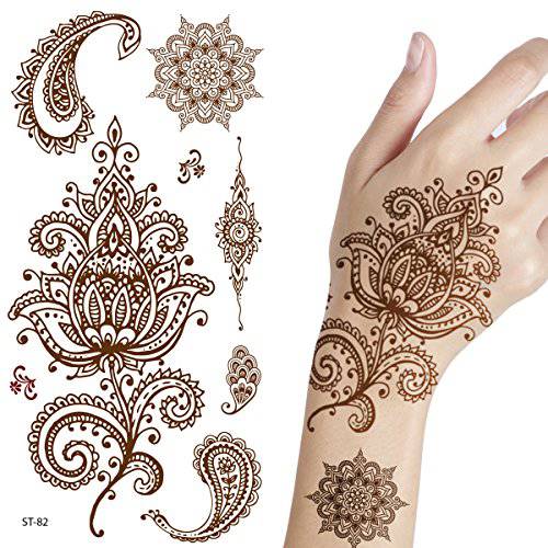 Supperb® Temporary Tattoos - Inspired Mehndi Design Temporary Henna Tattoos