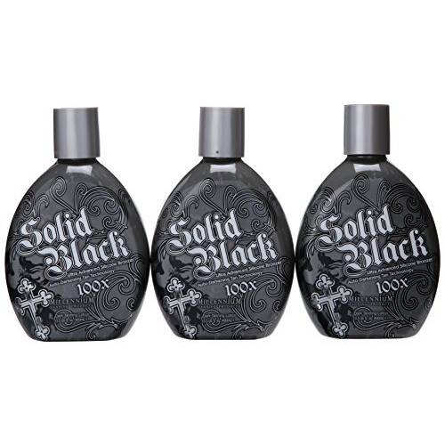 Millennium Tanning Solid Black 100X Indoor Tanning Lotion for Tanning Beds,13.5 Fluid Ounces, 3-pack