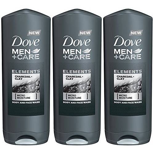 Dove Men + Care Elements Body Wash, Charcoal and Clay, 13.5 Ounce (Pack of 3)