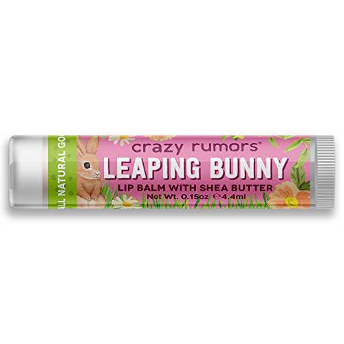 Crazy Rumors Leaping Bunny Lip Balm. 100% Natural, Vegan, Plant-Based, Made in USA.