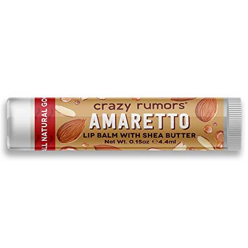 Crazy Rumors Amaretto Lip Balm. 100% Natural, Vegan, Plant-Based, Made in USA.
