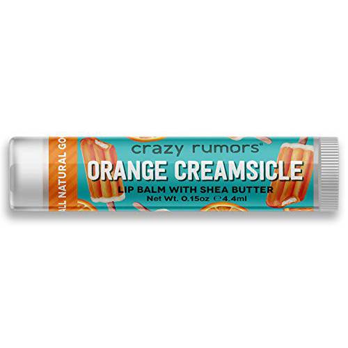 Crazy Rumors Orange Creamsicle Lip Balm. 100% Natural, Vegan, Plant-Based, Made in USA.
