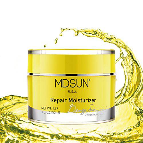 MDSUN Repair Moisturizer, Face Moisturizer for Anti-aging, Wrinkles, Fine Lines, Repair Skin Cells, Brighten Skin, Antioxidant, Against Free Radicals & SPF 50mL