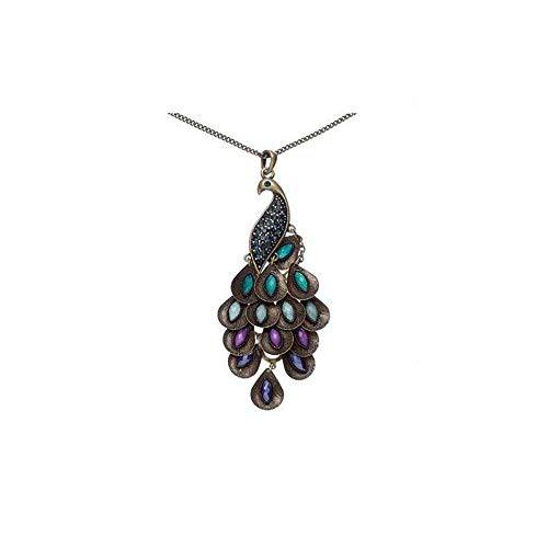A&C Vintage Bohemia Blue Peacock Pendant Necklace Jewelry for Women, Hot Sell Indian Torque for Girls.