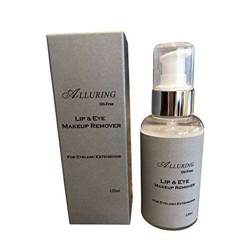 Lips & Eye Makeup remover for Eyelash Extensions, Oil Free, Gentle 120ML Bottle by Alluring Lashes