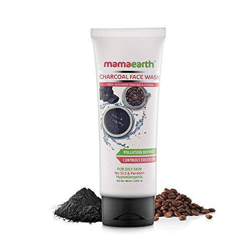 MAMAEARTH Charcoal Face Wash with Coffee Extracts for Deep Cleansing & Exfoliation- Facial Cleanser- Controls Excess Oil & Detoxifies Skin- Toxin-free, All Natural with Organic Ingredients