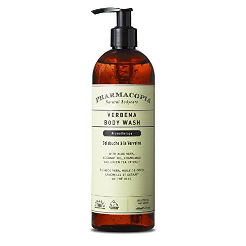 Pharmacopia Verbena Body Wash – Moisturizing Shower Gel with Natural & Organic Ingredients – Vegan Bodywash for Men & Women, 16oz