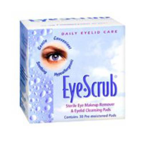 Eye-Scrub Eye Scrub Sterile Eye Makeup Remover And Eyelid Cleansing Pads, 30 each (Pack of 2)