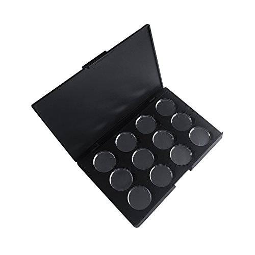 Allwon Empty Magnetic Eyeshadow Makeup Palette with 12Pcs 26mm Round Metal Pans