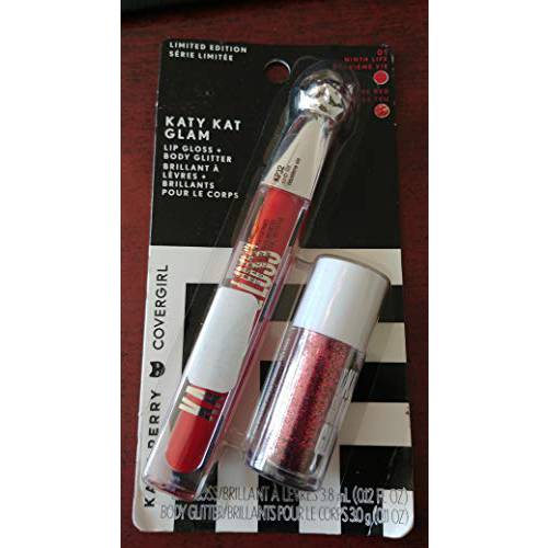 CoverGirl Limited Edition Katy Perry Katy Kat Glam Lip Gloss + Body Glitter 01 Ninth Life + Fire Red