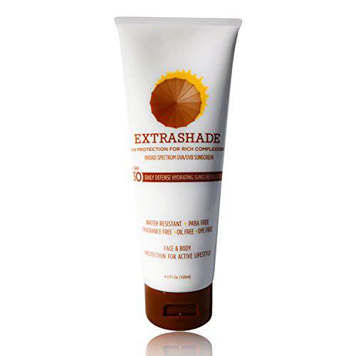 EXTRASHADE Premium Hydro Boost Sunscreen for Face & Body and for Black people, Broad Spectrum UVA/UVB Oil Free, Non-Greasy Sun block with Hyaluronic Acid, Moisturizing Sun Screen Lotion spf 30, (3 FL Oz)