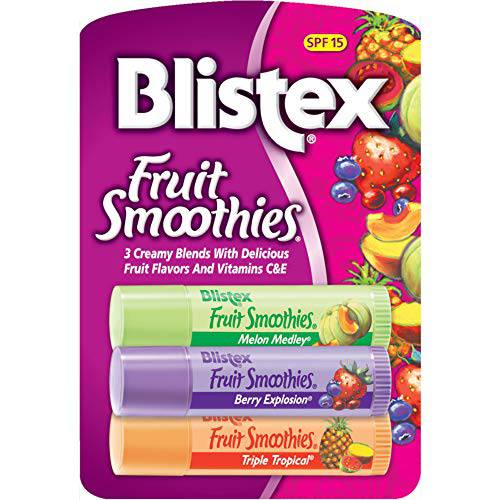 Blistex Fruit Smoothies Lip Moisturizers 3 Sticks 0.10 oz each