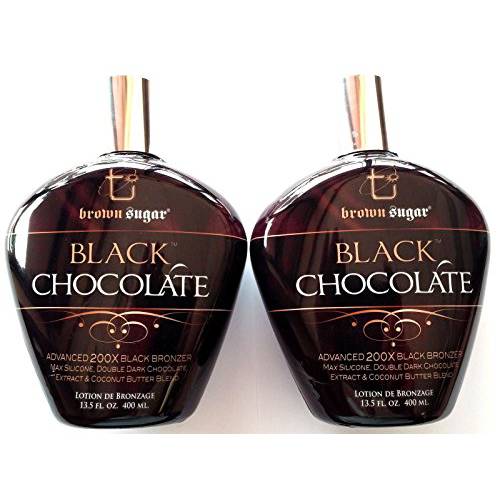 Lot of 2 Black Chocolate 200x Black Bronzer Tanning Lotion Brown Sugar Tan Inc.