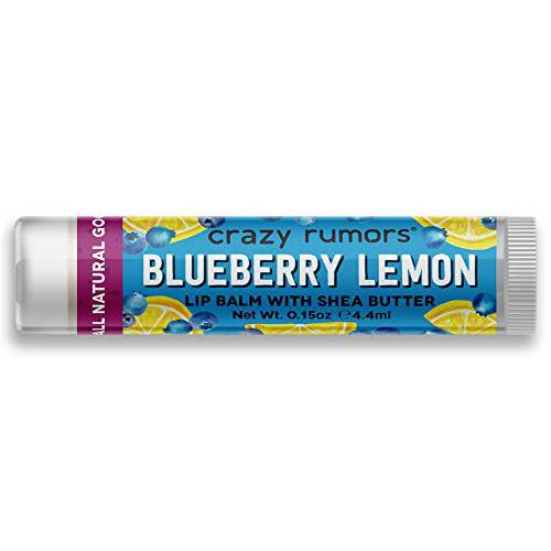 Crazy Rumors Blueberry Lemon Lip Balm. 100% Natural, Vegan, Plant-Based, Made in USA.