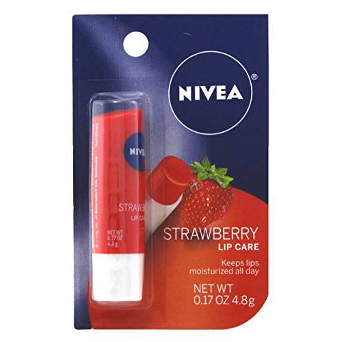 Nivea Lip Care Strawberry 0.17 Ounce Carded (6 Pieces)