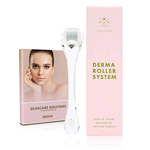 6 in 1 Derma Roller Microneedle Kit for Body and Face 0.2 mm 0.25 mm 0.30 mm - Titanium Dermaplaning Tool for Massage, Cream Absorption and Ultimate Glow - Microneedling and Microdermabrasion