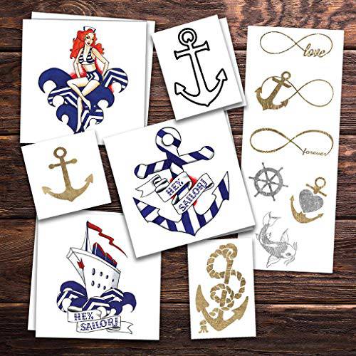 Hey Sailor Temporary Tattoos (3-Pack) | Skin Safe | MADE IN THE USA| Removable