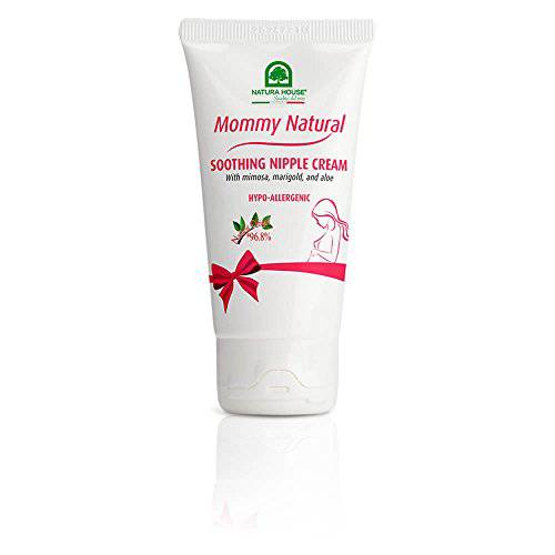 Natura House Mommy Natural Soothing Nipple Cream – For Use During and After Pregnancy – Mimosa, Marigold and Aloe Soothe Cracked Nipples, Made in Italy – Hypoallergenic, Dermatologist Tested, 1.69 oz.