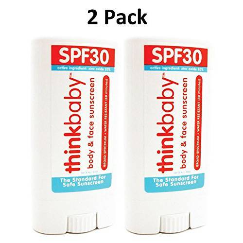 thinkbaby Sunscreen Stick, White/Orange, 0.64 Ounce (2 pack)