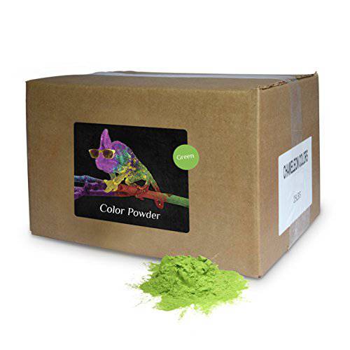 Chameleon Colors Bulk Color Powder, Green Holi Colored Chalk, 25 Pounds