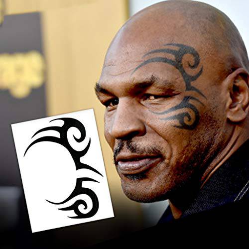 Mike Tyson Tribal Design Temporary Tattoos (4-Pack) | Plus BONUS Tiger & Bachelor Tattoos | Skin Safe | MADE IN THE USA | Removable