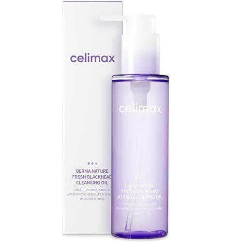 celimax Derma Nature Fresh Blackhead Jojoba Cleansing Oil - Light, Non-Greasy Makeup, Clogged Pores, Blackheads Dissolving Formula, 150 milliliter