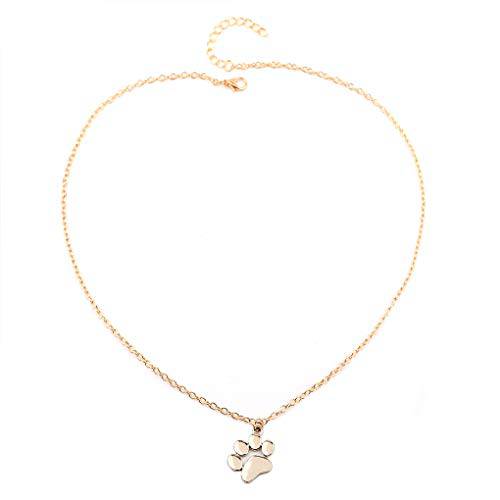 Yalice Lovely Paw Necklace Chain Short Footprint Pendant Necklaces Jewelry for Women and Girls