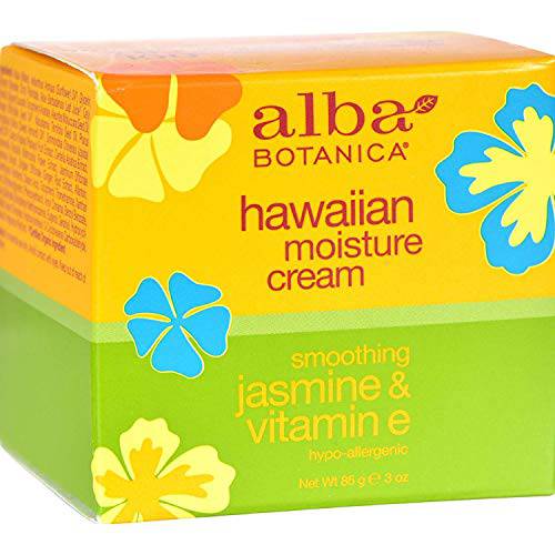 Alba Botanica Hawaiian Moisture Cream, Soothing Jasmine & Vitamin E 3 oz (Pack of 2)