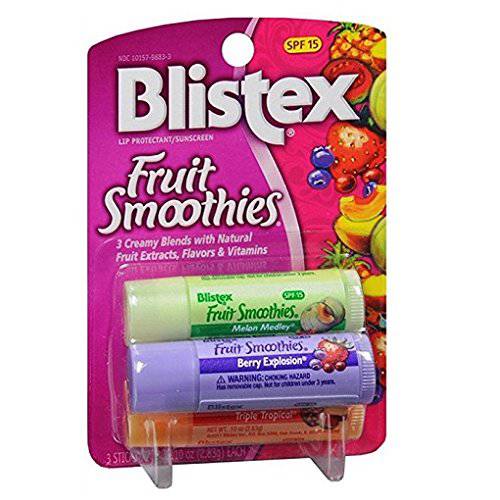Blistex Fruit Smoothies Lip Protectant Assorted, 3 ct (Packaging May Vary)