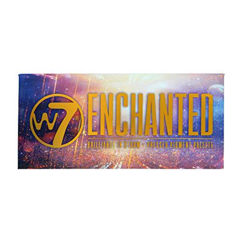 W7 Enchanted Pressed Pigment Palette - 12 Blushed Pink & Purple Colors - Flawless Long-Lasting Day Makeup