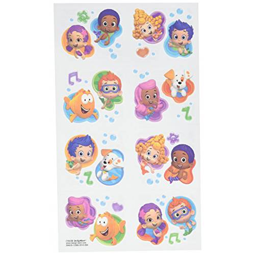 Aqua Awesome Bubble Guppies Party Temporary Tattoo Favours, Paper, 2, Pack of 16