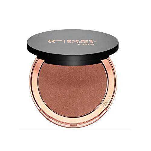 IT Cosmetics Bye Bye Pores Anti-Aging Bronzer, Diffuses Look Of Pores + Fine Lines, Sun-Kissed Glow Face Makeup Powder, Oil-Free, Talc-Free, With Hyaluronic Acid Universal Shade, 0.3 Oz