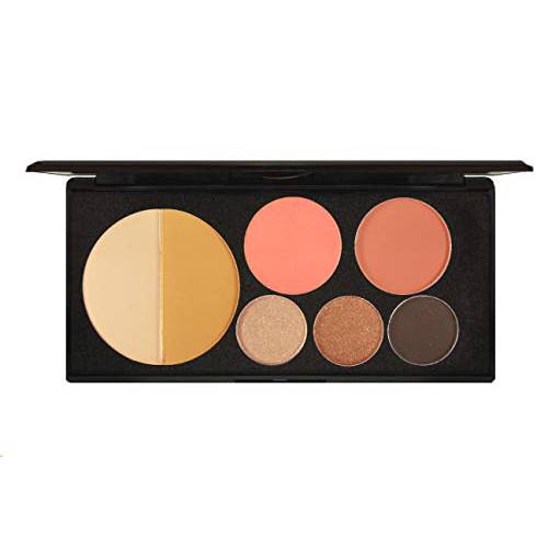 EVE PEARL Ultimate Face Palette Powder Eyeshadow Blush Long Lasting Natural Double Pigmented Glamour Makeup Set (Bombshell)