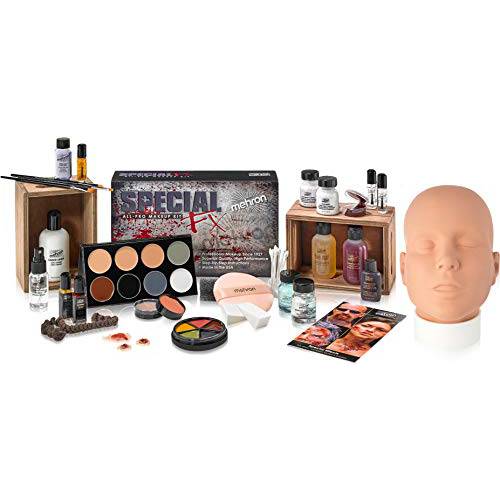 Mehron Makeup Special FX Set for Halloween, Christmas Gifts, Cosplay (Practice Head Included)