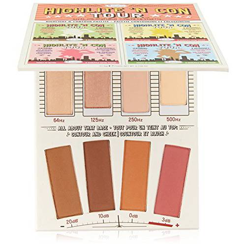 theBalm Highlighting & Makeup Conceal Powders ’N Contour Palette, Highlighters Shimmer, Matte, Bronzer, Blushes, Multicolor, 0.8 ounces