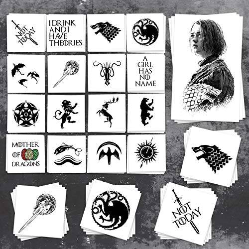 Game of Thrones Temporary Tattoos | ULTIMATE Party Pack (34 tattoos) | MADE IN THE USA
