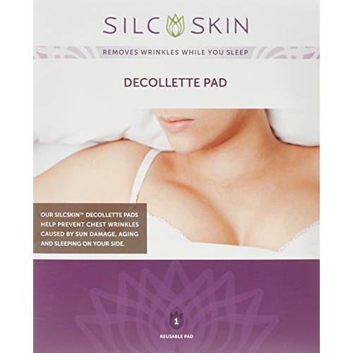 Silc Skin Decollette Pad - Reusable Self-Adhesive Overnight Chest Patch, Made with Medical Grade Silicone, Minimize Fine Lines and Stretch Marks, 1 Pad