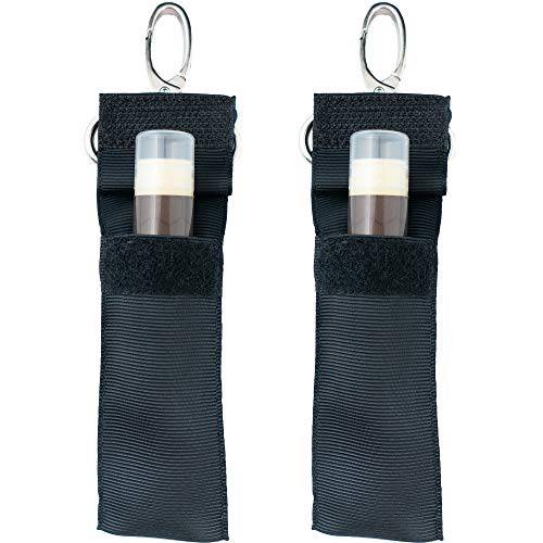 Chapstick KeyChain Holder With Secure Close Lid. 2 Pack Lip Balm Holder.