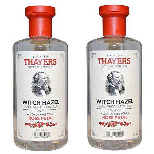 THAYERS Alcohol-Free HydKtr Rose Petal Witch Hazel with Aloe Vera, Clear, 12 Fl Oz (Pack of 2)