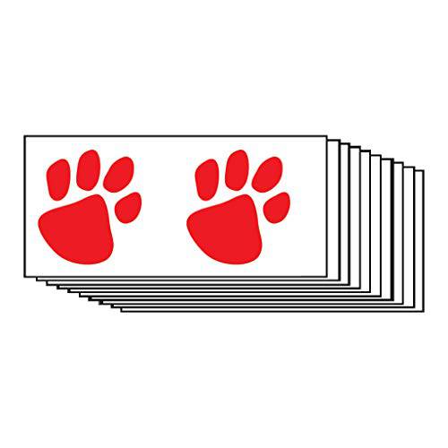 Red Paw Prints Temporary Tattoos (10-Pack) | Skin Safe | MADE IN THE USA| Removable