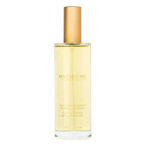 Mila Moursi | Revitalizing & Beautifying Dry Body Oil | Anti Aging Body Oils for Women with Organic Almond Oil, Pumpkin Seed & Bilberry Extract, Vitamin E, Camelia & Kahai Oil | Non-Greasy Dry Oil to Nourish, Moisturize & Hydrate Skin | 3.4 Fl Oz