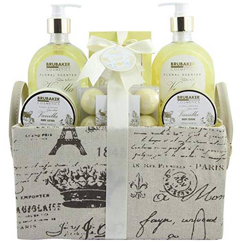 BRUBAKER Cosmetics Luxury Bath & Body Gift Set - Vanilla Rose Mint - 12 Pcs Spa Gift Set for Women and Men