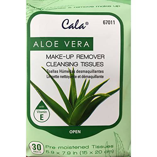 Cala Aloe vera make-up remover cleansing tissues 30 count, 30 Count