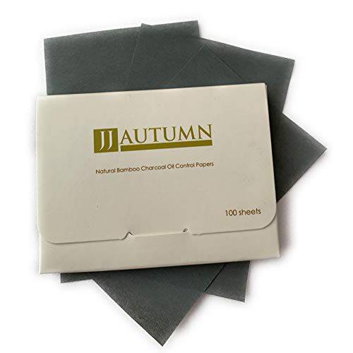 JJ Autumn Natural Bamboo Charcoal Oil Absorbing Tissues - Easy Carry and Take Out Design - Premium Face Oil Blotting Paper (single)