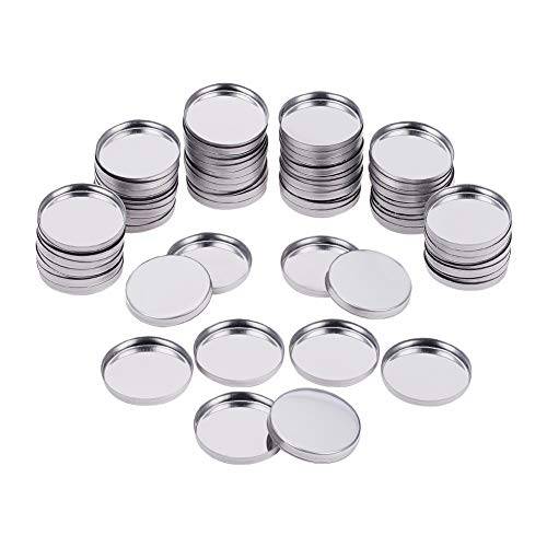 PH PandaHall 100 Pack Empty Round Metal Pans Tin Palette Eyeshadow Pans Watercolor Palette Refillable Container Eyeshadow Blush Lipstick Organizer for Magnets Cosmetic Palettes 26 mm
