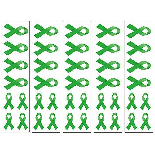 40 Green Ribbon Temporary Tattoos: Mental Health Awareness Tattoo
