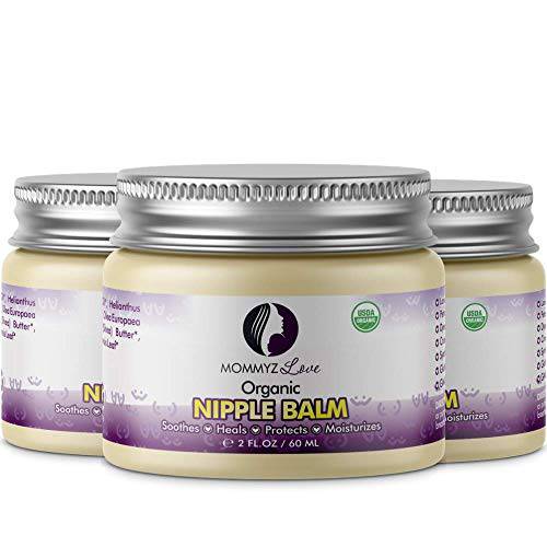 Best Nipple Cream for Breastfeeding Relief (2 oz) - Provides Immediate Relief To Sore, Dry And Cracked Nipples Even After A Single Use (3 Jars)